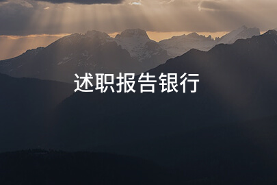 述职报告银行