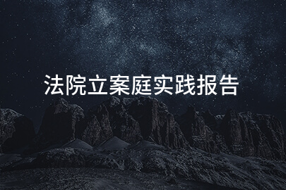 法院立案庭实践报告