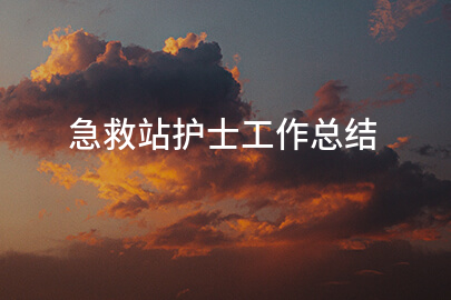 急救站护士工作总结