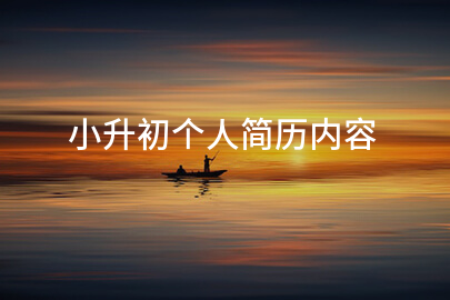 小升初个人简历内容