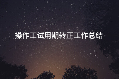 操作工试用期转正工作总结