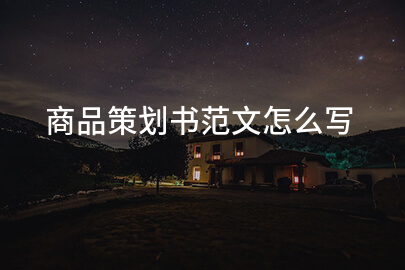 商品策划书范文怎么写