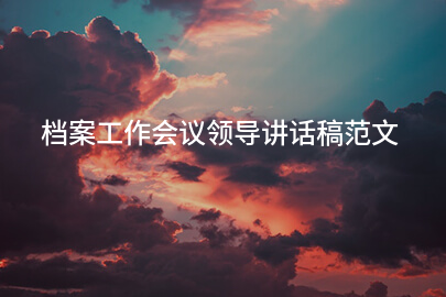 档案工作会议领导讲话稿范文