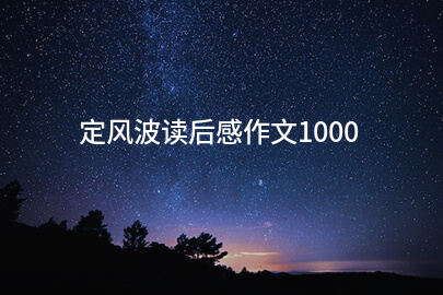定风波读后感作文1000