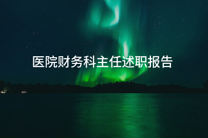 医院财务科主任述职报告