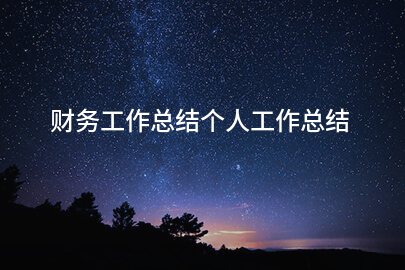 财务工作总结个人工作总结