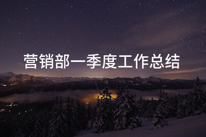 营销部一季度工作总结