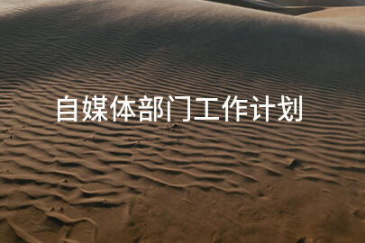 自媒体部门工作计划