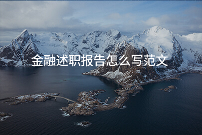 金融述职报告怎么写范文