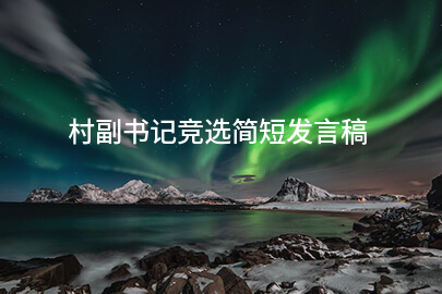 村副书记竞选简短发言稿