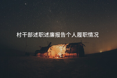 村干部述职述廉报告个人履职情况