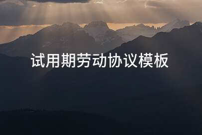 试用期劳动协议模板