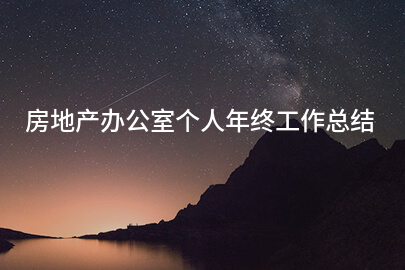 房地产办公室个人年终工作总结