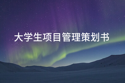大学生项目管理策划书