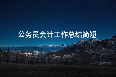公务员会计工作总结简短