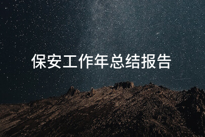 保安工作年总结报告