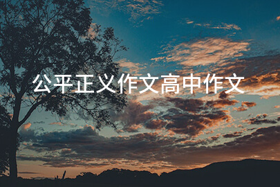 公平正义作文高中作文