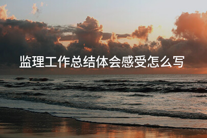 监理工作总结体会感受怎么写
