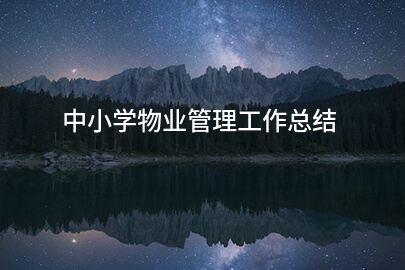 中小学物业管理工作总结