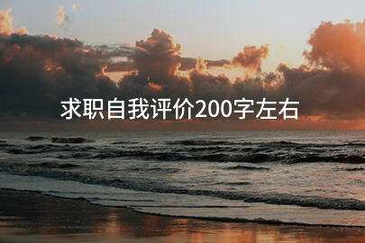 求职自我评价200字左右