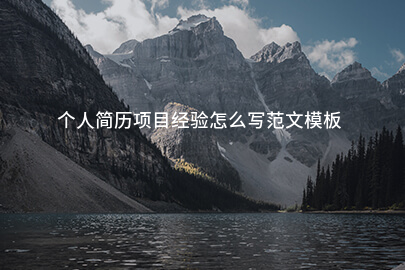 个人简历项目经验怎么写范文模板