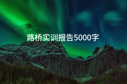 路桥实训报告5000字