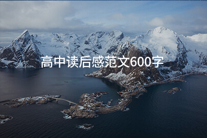 高中读后感范文600字