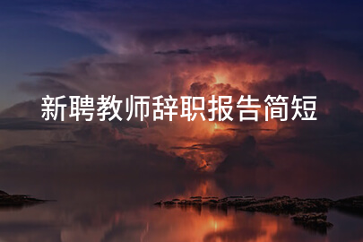 新聘教师辞职报告简短