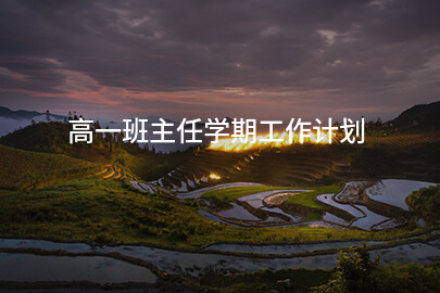 高一班主任学期工作计划