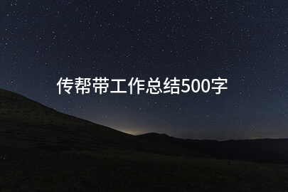 传帮带工作总结500字