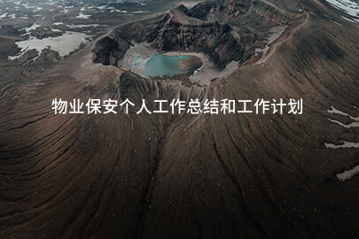 物业保安个人工作总结和工作计划