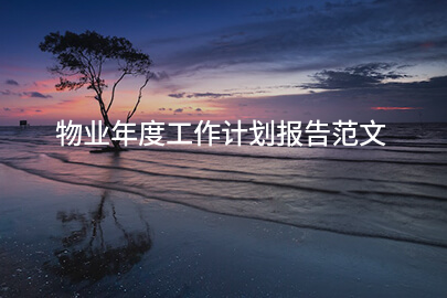 物业年度工作计划报告范文