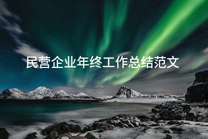 民营企业年终工作总结范文