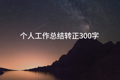个人工作总结转正300字