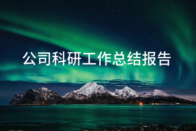 公司科研工作总结报告