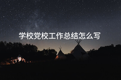 学校党校工作总结怎么写