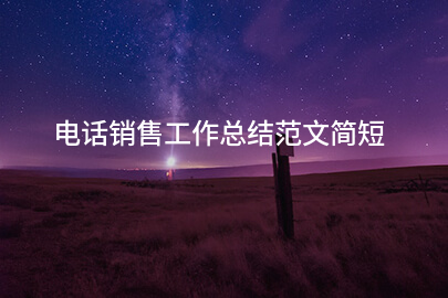 电话销售工作总结范文简短