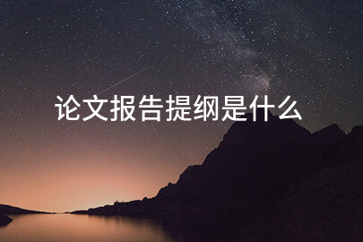 论文报告提纲是什么