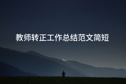 教师转正工作总结范文简短