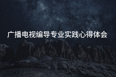 廣播電視編導專業實踐心得體會