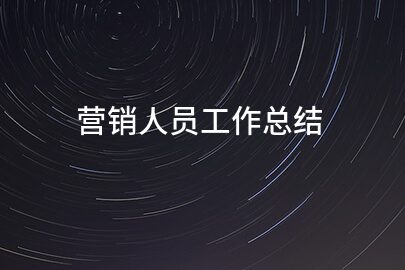 营销人员工作总结