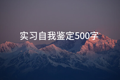 实习自我鉴定500字