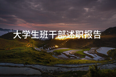 大学生班干部述职报告