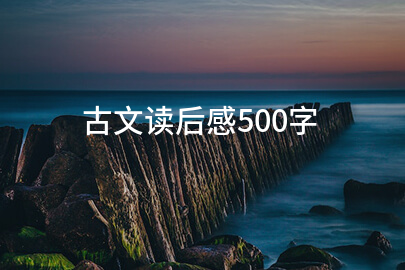 古文读后感500字