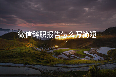 微信辞职报告怎么写简短