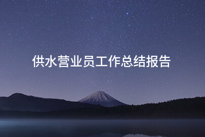 供水营业员工作总结报告