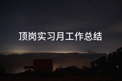 顶岗实习月工作总结