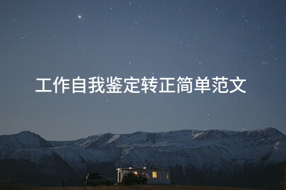 工作自我鉴定转正简单范文