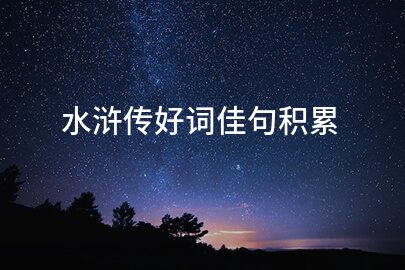 水浒传好词佳句积累