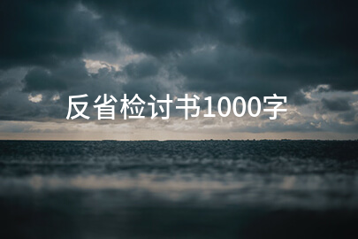 反省检讨书1000字